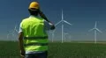 Engineer is Checking, Wind Power, Turbine, Energy Production, Renewable Mill HD Footage
