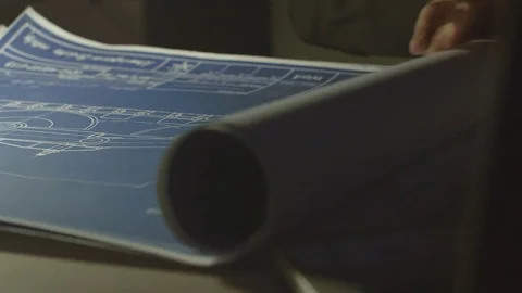 Engineer checks the construction drawings. Video stock 70481610