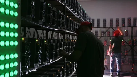 Engineer checks data centre equipment Video stock 96065999