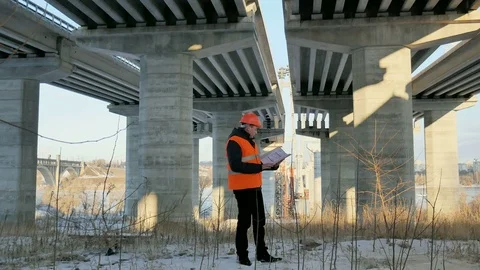 The engineer checks the documents Stock Footage 72901049