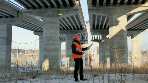 The engineer checks the documents Stock Footage 72901792