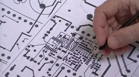  	Engineer checks project of the PCB Stock Footage 59857997
