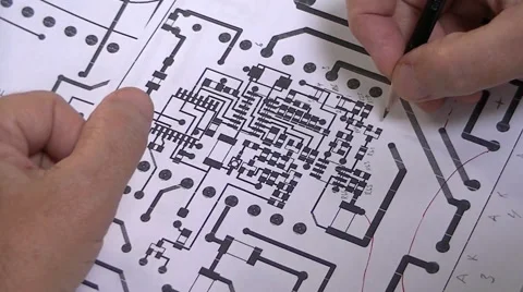  	Engineer checks project of the PCB 스톡 동영상 59858000