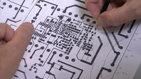  	Engineer checks project of the PCB 스톡 동영상 59858017