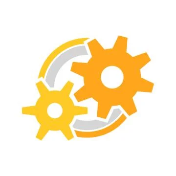 Engineer Cog Wheels Setup Symbol Logo Design Stock Illustration