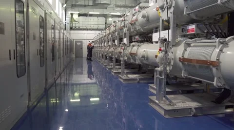 Engineer comes, unlocks and activates electrical equipment from control panel Video stock 55455061