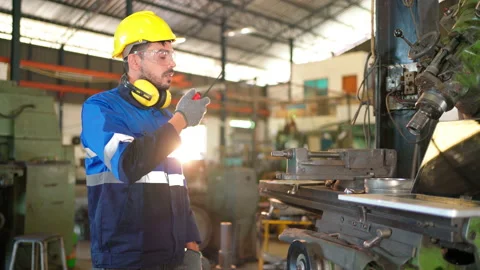 Engineer communicate to other people using communication radio Stock Footage 171174319