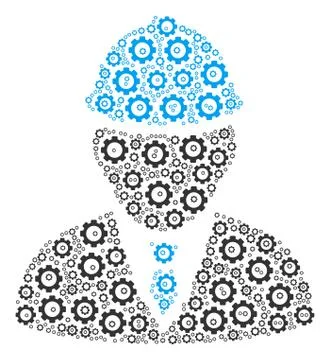 Engineer Composition of Cog Stock Illustration