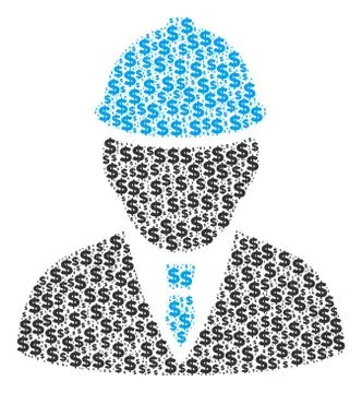 Engineer Composition of Dollar and Dots Stock Illustration