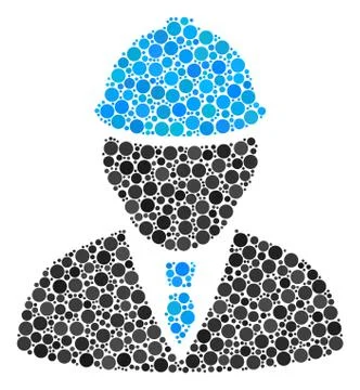 Engineer Composition of Filled Circles Illustrazione stock