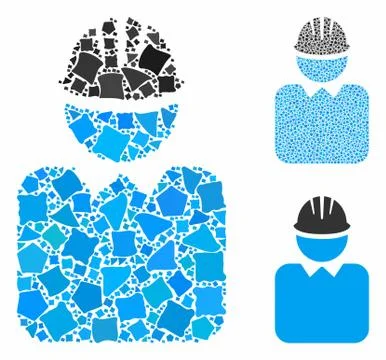 Engineer Composition Icon of Abrupt Pieces Illustrazione stock