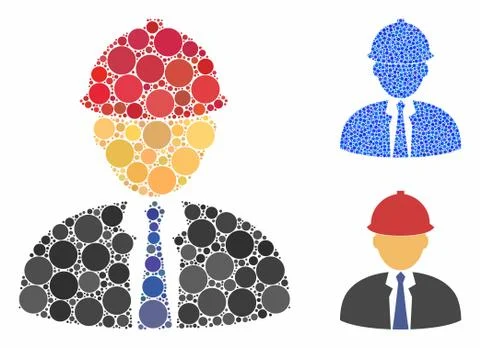 Engineer Composition Icon of Circle Dots Illustrazione stock