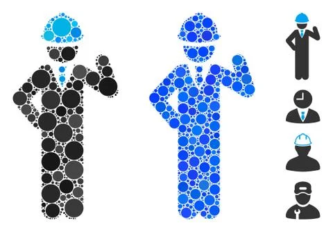 Engineer Composition Icon of Circle Dots Illustrazione stock