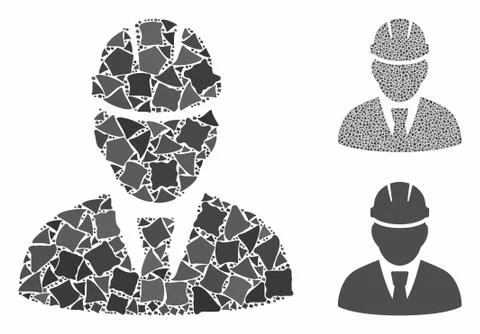 Engineer Composition Icon of Inequal Items Stock Illustration