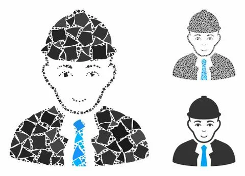 Engineer Composition Icon of Rough Elements Illustrazione stock