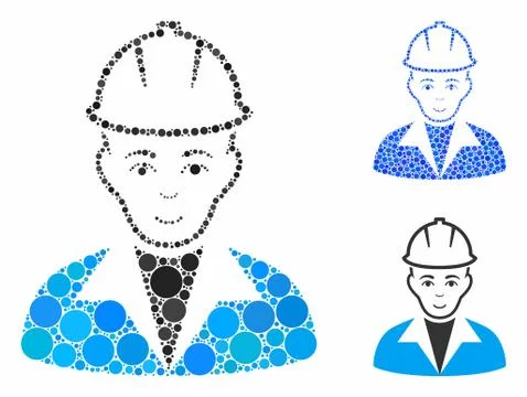 Engineer Composition Icon of Round Dots Illustrazione stock