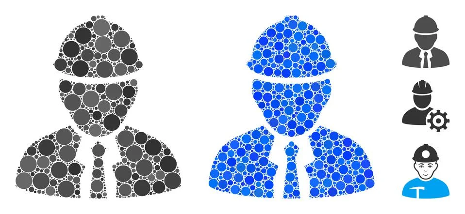 Engineer Composition Icon of Spheric Items Stock Illustration