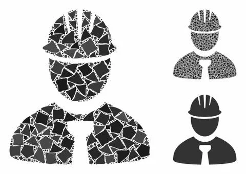 Engineer Composition Icon of Trembly Elements 스톡 일러스트
