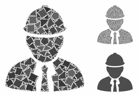 Engineer Composition Icon of Unequal Parts Stock Illustration