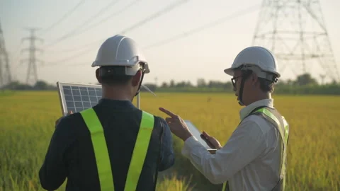 Engineer concept of 4k Resolution. Asian male employees are consulting on the Stock Footage 154117980