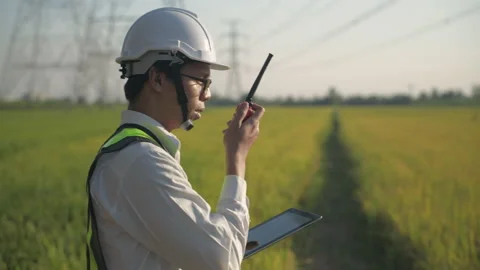 Engineer concept of 4k Resolution. Asian men are exploring the power plant an Stock Footage 155011657