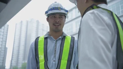 Engineer concept of 4k Resolution. Business people shake hands to congratulat Stock Footage 146616162