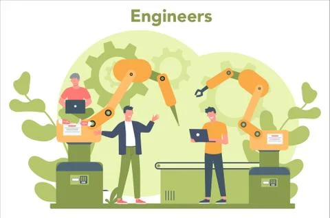 Engineer concept. Professional occupation to design and build 스톡 일러스트