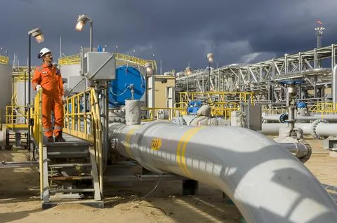The engineer conducts a routine inspect.. Stock Photos