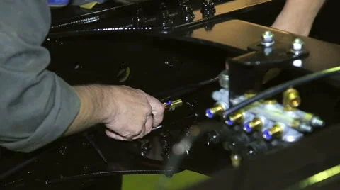 Engineer constructing on machinery plant Stock Footage 68372545