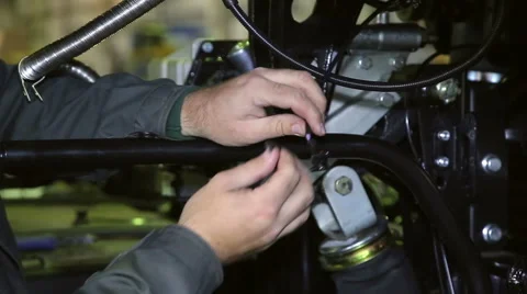 Engineer constructing on a machinery plant Stock Footage 68372907