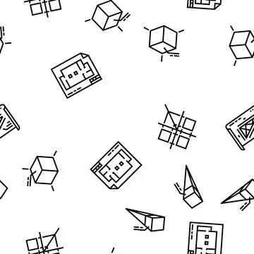 Engineer construction architect vector seamless pattern Illustrazione stock