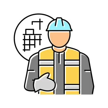 Engineer construction color icon vector illustration Illustrazione stock