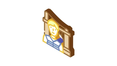Engineer construction isometric icon animation Stock Footage 327294161