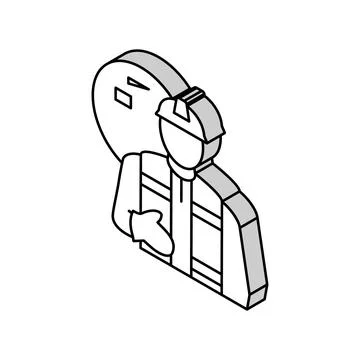 Engineer construction isometric icon vector illustration Illustrazione stock
