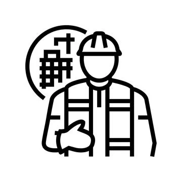 Engineer construction line icon vector illustration イラスト素材