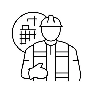 Engineer construction line icon vector illustration Stock Illustration