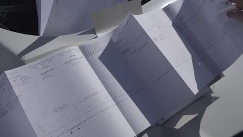 Engineer, construction plans Stock Footage 78938008