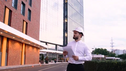 Engineer on a construction site Stock Footage 140289450