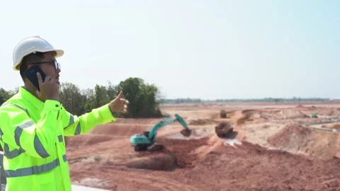 A engineer in construction site. Stock Footage 192409520
