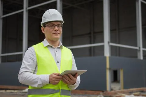 Engineer at a construction site Stock Photos