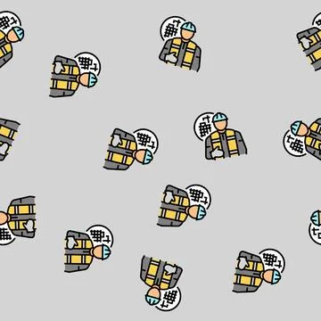 Engineer construction vector seamless pattern Illustrazione stock