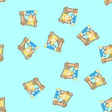 Engineer construction vector seamless pattern Stock Illustration