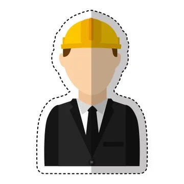 Engineer construction worker avatar Stock Illustration