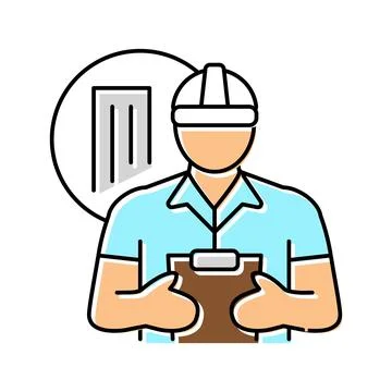 Engineer construction worker color icon vector illustration Illustrazione stock