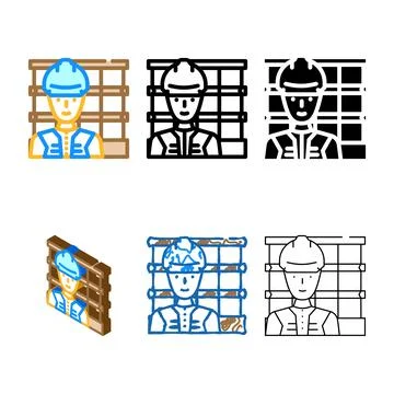 Engineer construction worker color icon vector edition Illustrazione stock