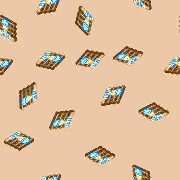 Engineer construction worker isometric icon seamless pattern Illustrazione stock