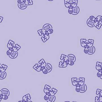 Engineer construction worker line seamless pattern Stock Illustration