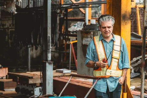 Engineer construction worker site moody stressed exhausted feel down bad em.. Stock Photos