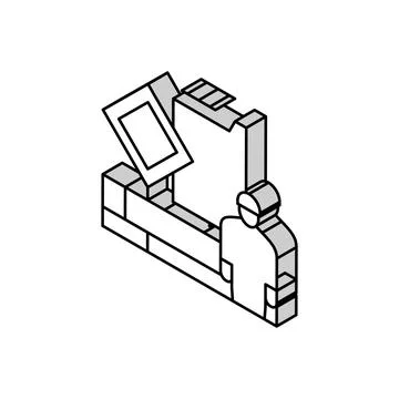 Engineer on construction yard isometric icon vector illustration Illustrazione stock