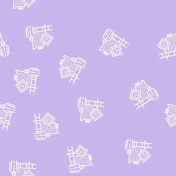 Engineer on construction yard line seamless pattern Stock Illustration